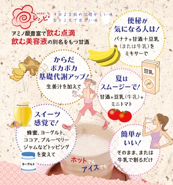 「糀の甘酒」のいろいろな飲み方