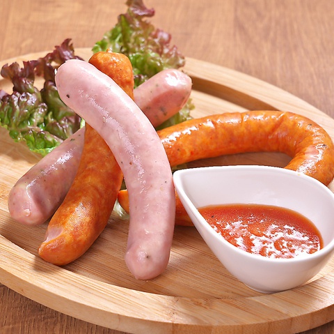 「居酒屋 千の升」能登豚ソー セージ盛り合わせ